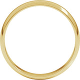 14K Yellow Gold 4 mm Lightweight Half Round Band Size 11