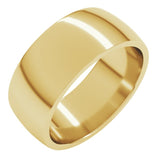 10K Yellow Gold 8 mm Lightweight Comfort-Fit Half Round Band Size 10.5
