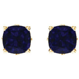 14K Yellow Gold Lab-Grown Blue Sapphire Scroll Setting® Earrings