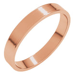 14K Rose Gold 3 mm Ultra-Lightweight Flat Band Size 7.5