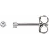 14K White Gold .03 CTW Natural Diamond Micro Bezel-Set Earrings