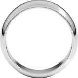 14K White Gold 7 mm Half Round Band Size 10.5