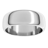 14K White Gold 7 mm Half Round Band Size 10.5