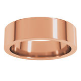 14K Rose Gold 6 mm Comfort-Fit Flat Band Size 10.5
