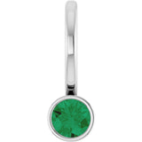 Sterling Silver Natural Emerald Charm/Pendant
