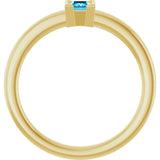 14K Yellow Gold Natural Aquamarine Family Stackable Ring