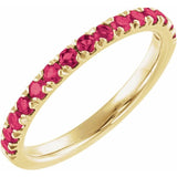 14K Yellow Gold Natural Ruby Stackable Ring