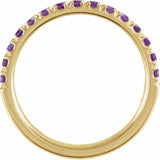14K Yellow Gold Natural Amethyst Stackable Ring