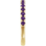 14K Yellow Gold Natural Amethyst Stackable Ring