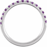 Sterling Silver Natural Amethyst Stackable Ring