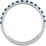Sterling Silver Lab-Grown Blue Sapphire Stackable Ring