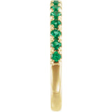 14K Yellow Gold Lab-Grown Emerald Stackable Ring