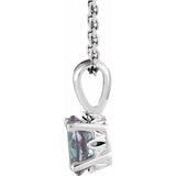 Sterling Silver Lab-Grown Alexandrite 16-18" Necklace