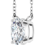 14K White Gold 3/4 CT Lab-Grown Diamond 18" Necklace