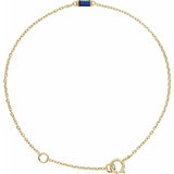 14K Yellow Gold Lab-Grown Blue Sapphire 6 1/2-7 1/2" Bracelet