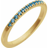14K Yellow Gold Vermeil Natural London Blue Topaz Stackable Ring