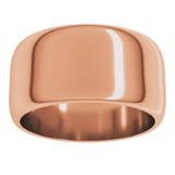 10K Rose Gold 10 mm Half Round Band Size 6