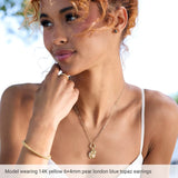 14K Yellow Gold Natural Citrine Cabochon Earrings