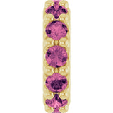 18K Yellow Gold-Plated Sterling Silver Natural Pink Tourmaline Spacer Charm/Pendant