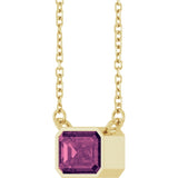 14K Yellow Gold Natural Pink Tourmaline 18" Necklace