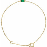 14K Yellow Gold Vermeil Lab-Grown Emerald 6 1/2-7 1/2" Bracelet