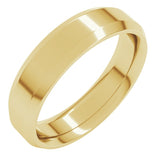 18K Yellow Gold 5 mm Beveled-Edge Comfort-Fit Flat Band Size 9
