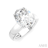 1/10 Ctw Oval Shape Round Cut Diamond Semi-Mount Engagement Ring in 14K White Gold