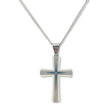 Silver Cross with Blue Accent