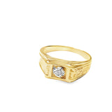 10KT Yellow Gold Gentleman's Diamond Ring 0.03CTW