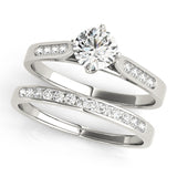 14kt gold Single Row Engagement Ring Channel Set