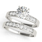 14kt gold Single Row Engagement Ring Channel Set