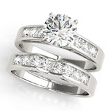 14kt gold Single Row Engagement Ring Channel Set
