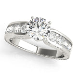 14kt gold Single Row Engagement Ring Channel Set