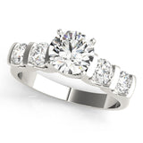 14kt gold Single Row Engagement Ring Prong Set