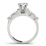 14kt gold Single Row Engagement Ring Prong Set