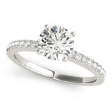14kt gold Single Row Engagement Ring Prong Set