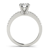 14kt gold Single Row Engagement Ring Prong Set