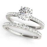 14kt gold Single Row Engagement Ring Prong Set