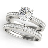 14kt gold Single Row Engagement Ring Channel Set