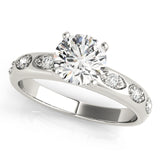 14kt gold Single Row Engagement Ring Prong Set
