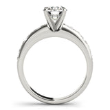14kt gold Single Row Engagement Ring Prong Set