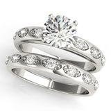 14kt gold Single Row Engagement Ring Prong Set