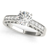 14kt gold Single Row Engagement Ring Channel Set