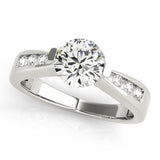 14kt gold Single Row Engagement Ring Channel Set
