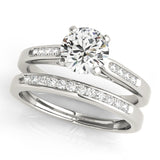 14kt gold Single Row Engagement Ring Channel Set