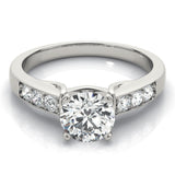 14kt gold Single Row Engagement Ring Channel Set