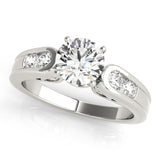14kt gold Single Row Engagement Ring Channel Set
