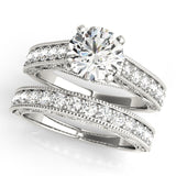 14kt gold Single Row Engagement Ring Prong Set