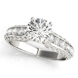 14kt gold Single Row Engagement Ring Prong Set
