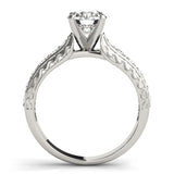 14kt gold Single Row Engagement Ring Prong Set